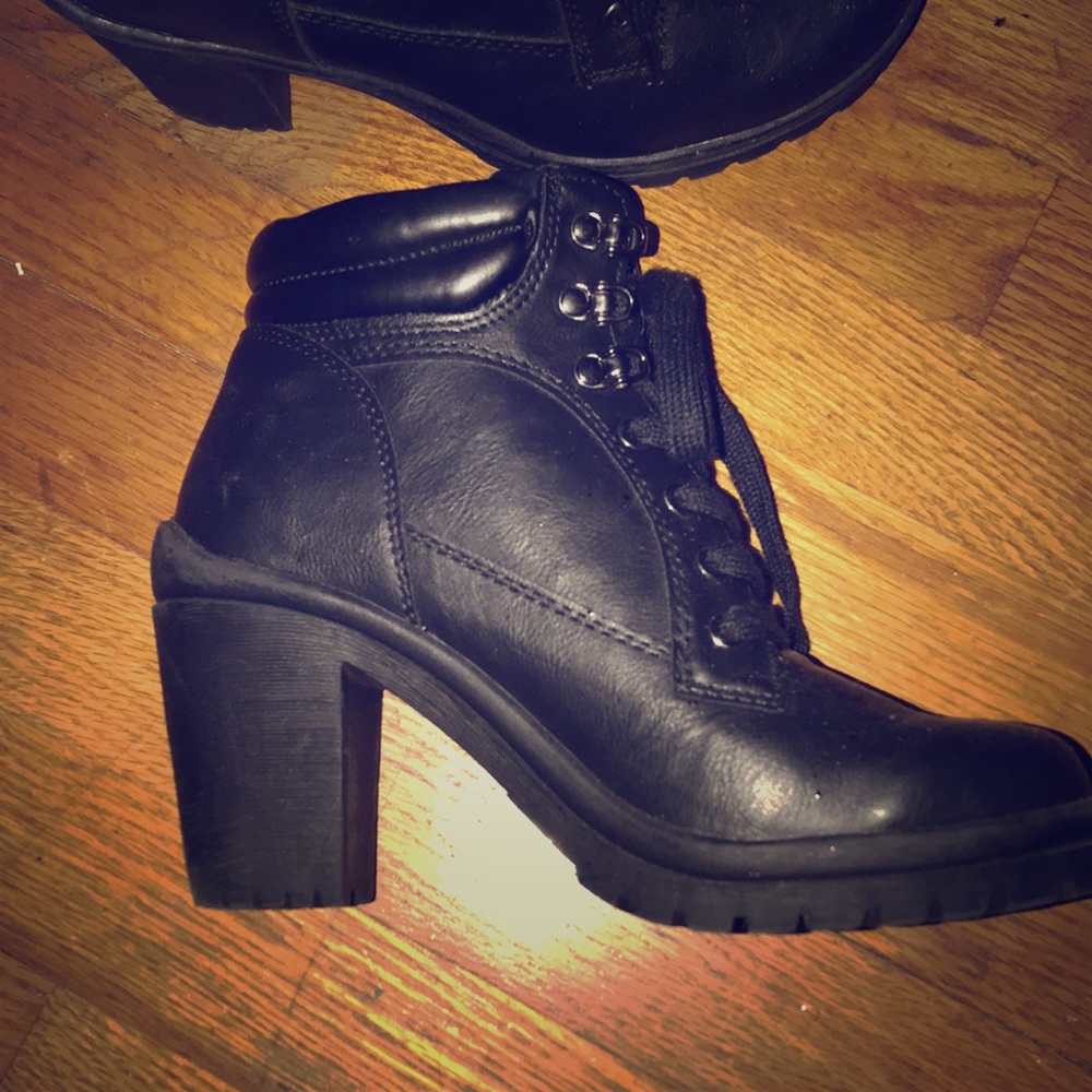 Black high heel boots
